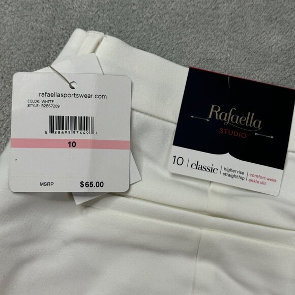 Rafaella BRAND NEW White Pants Size‎ 10 - Picture 8 of 11